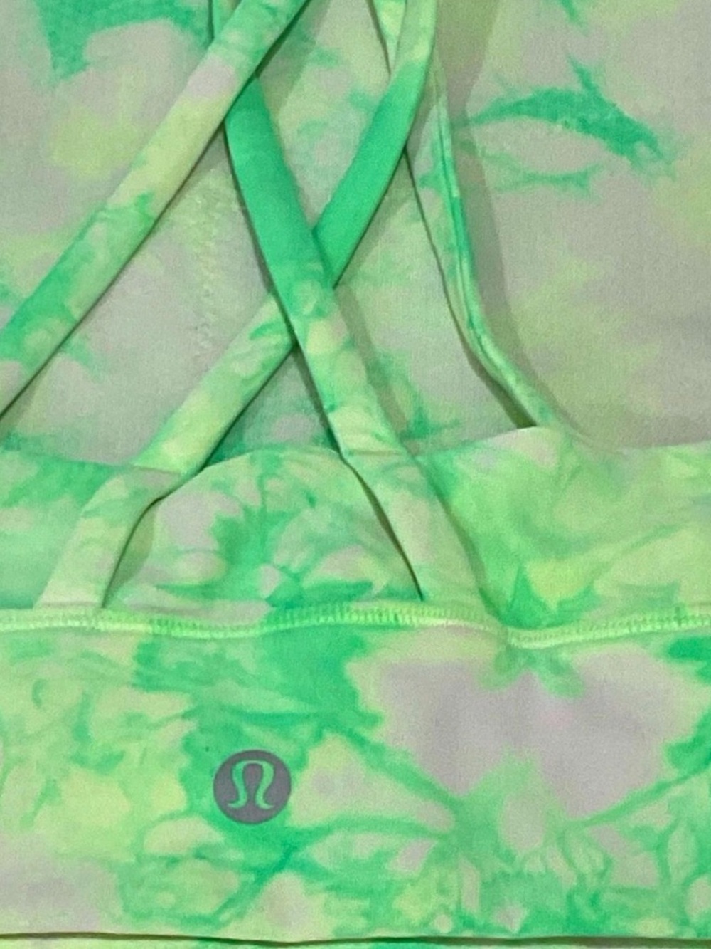 lululemon athletica Neon Green Tie-Dye Strappy Sports Bra